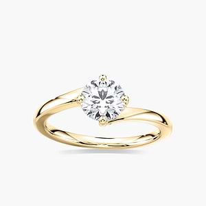 Kayla Round Lab Grown Diamond Four Prong Bypass Solitaire Engagement Ring