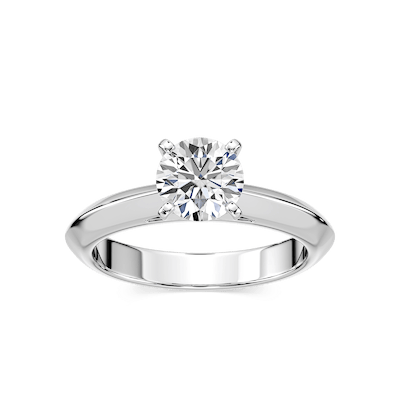 Demi Lab Grown Diamond Knife Edge Cathedral Solitaire Engagement Ring