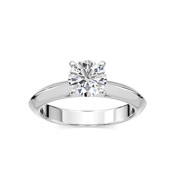 Demi Lab Grown Diamond Knife Edge Cathedral Solitaire Engagement Ring