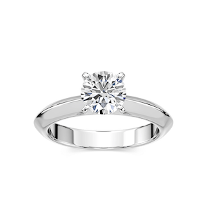 Demi Lab Grown Diamond Knife Edge Cathedral Solitaire Engagement Ring