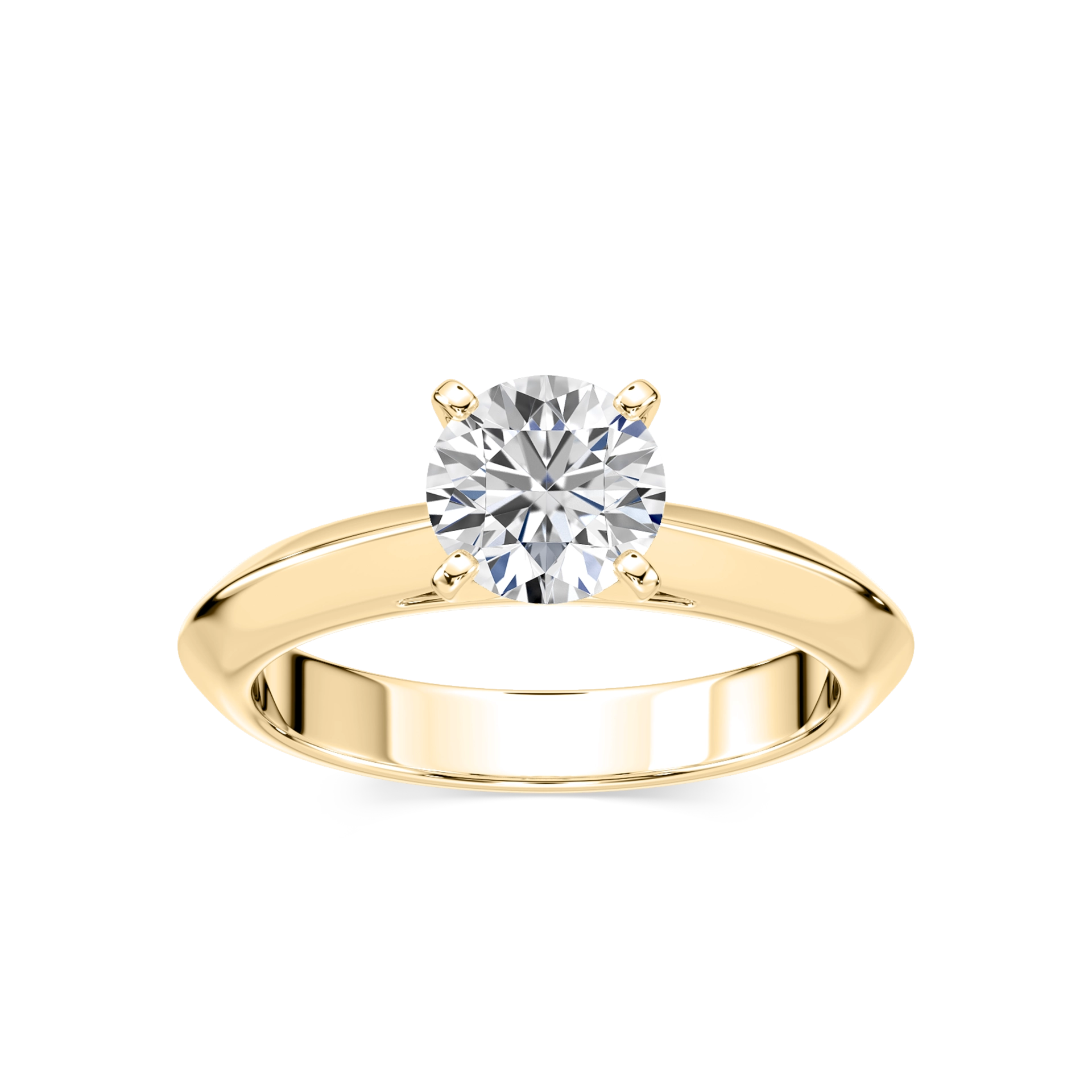 Demi Lab Grown Diamond Knife Edge Cathedral Solitaire Engagement Ring