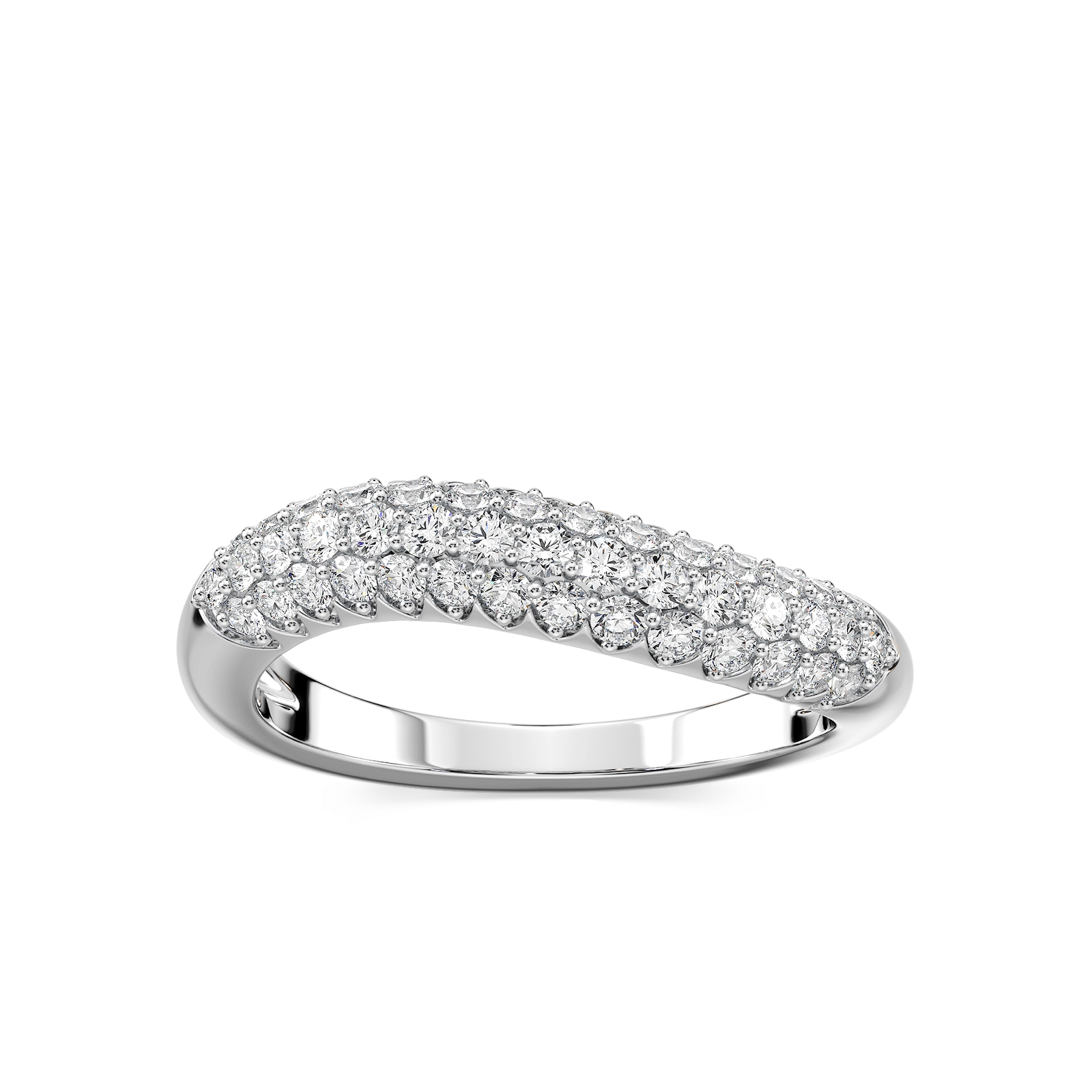 2/5 ctw Round Lab Grown Diamond Pavé Wave Ring