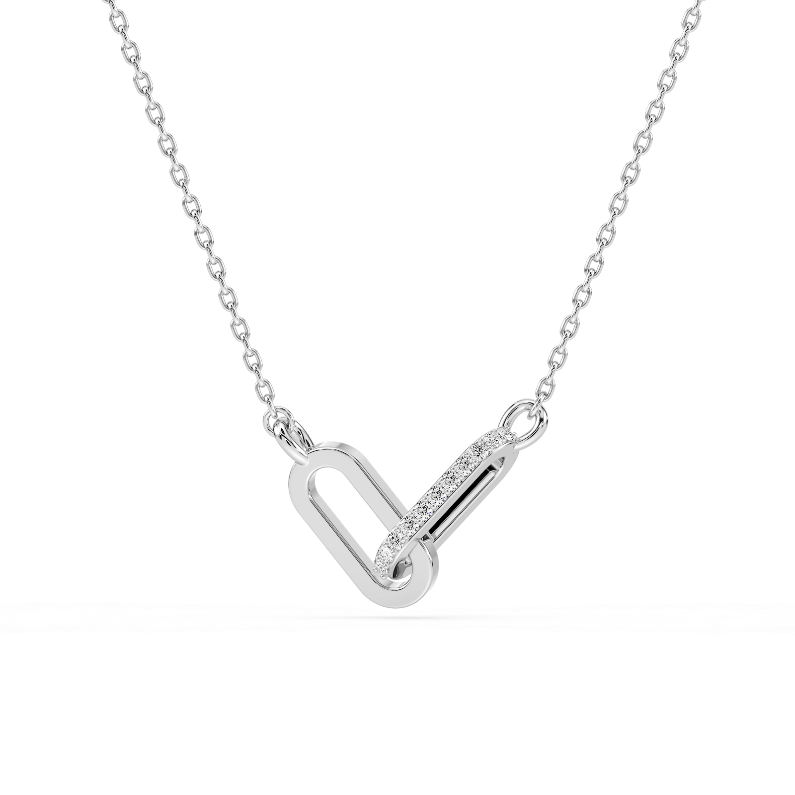 Lab Grown Diamond Accent Interlocking Necklace - 18 Inches