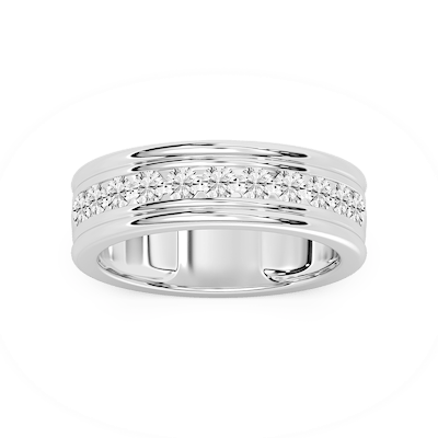 Alexander 1 ctw Round Lab Grown Diamond 7.25mm Channel Mens Wedding Band