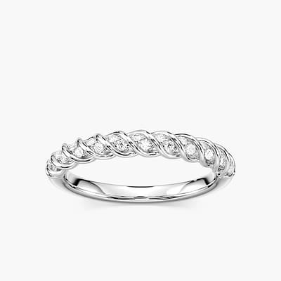 Stormi 1/6 ctw Round Lab Grown Diamond Twist Wedding Band