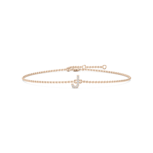 1/8 ctw Round Lab Grown Diamond Initial Bracelet – 7 Inches
