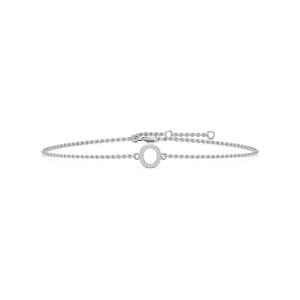1/8 ctw Round Lab Grown Diamond Initial Bracelet – 7 Inches