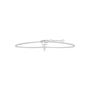 1/8 ctw Round Lab Grown Diamond Initial Bracelet – 7 Inches