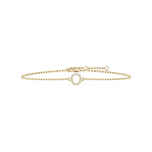 1/8 ctw Round Lab Grown Diamond Initial Bracelet – 7 Inches