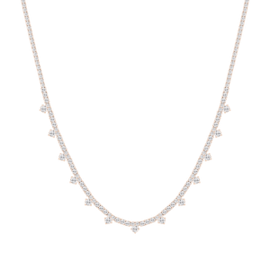 16 ctw Round Lab Grown Diamond Dangle Tennis Necklace - 18 Inches