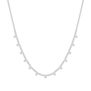 16 ctw Round Lab Grown Diamond Dangle Tennis Necklace - 18 Inches