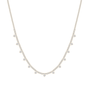 16 ctw Round Lab Grown Diamond Dangle Tennis Necklace - 18 Inches
