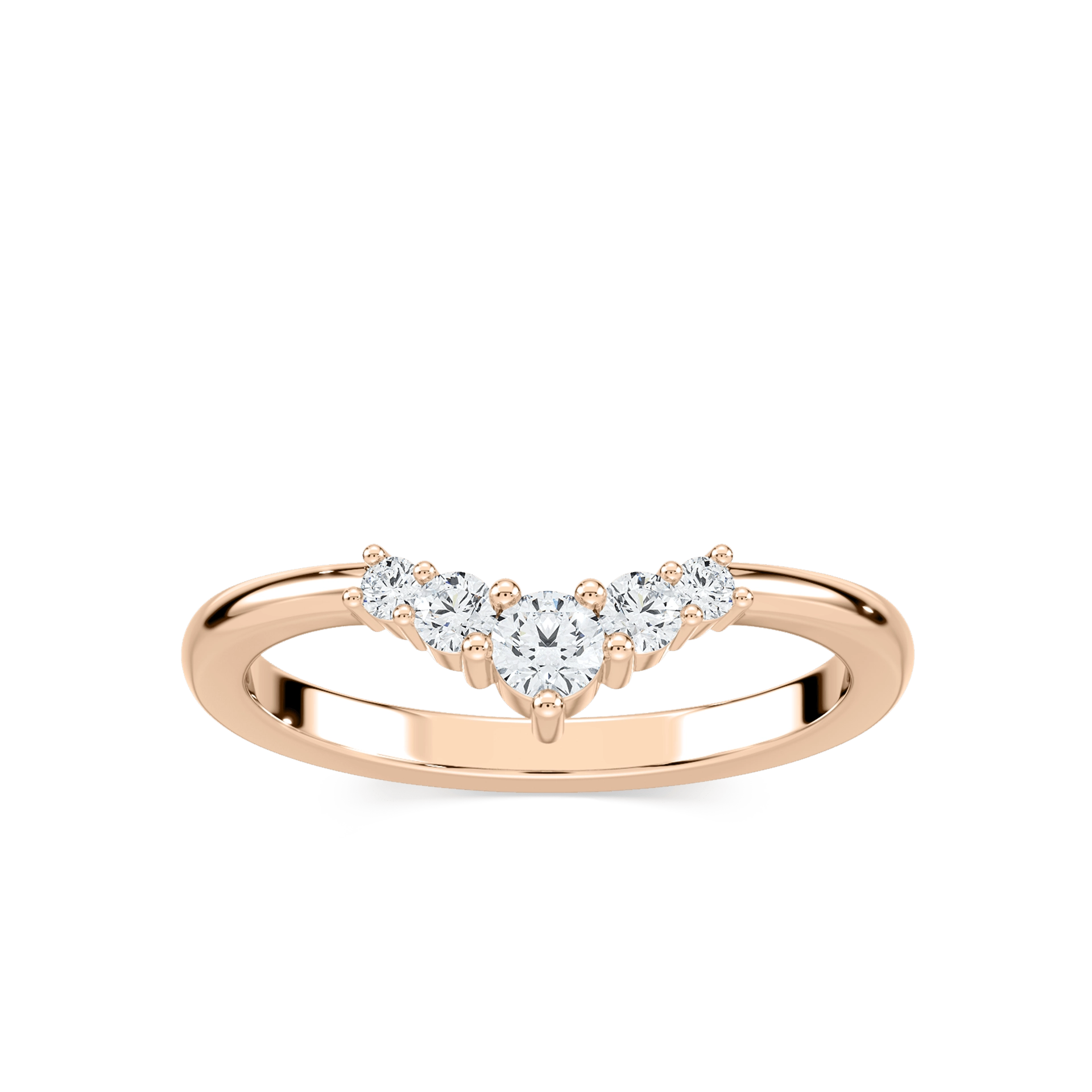 Kennedi 1/4 ctw Round Lab Grown Diamond Graduated Chevron Curved Band