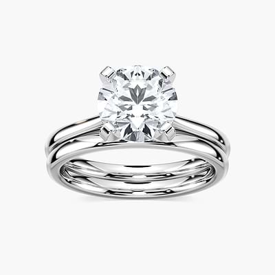 Dior Lab Grown Diamond Cathedral Solitaire Wedding Set