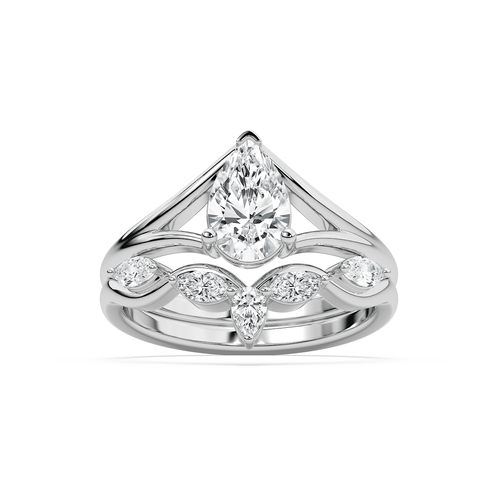 Molly 1 ⅜ ctw Round Lab Grown Diamond Split Shank Wedding Set