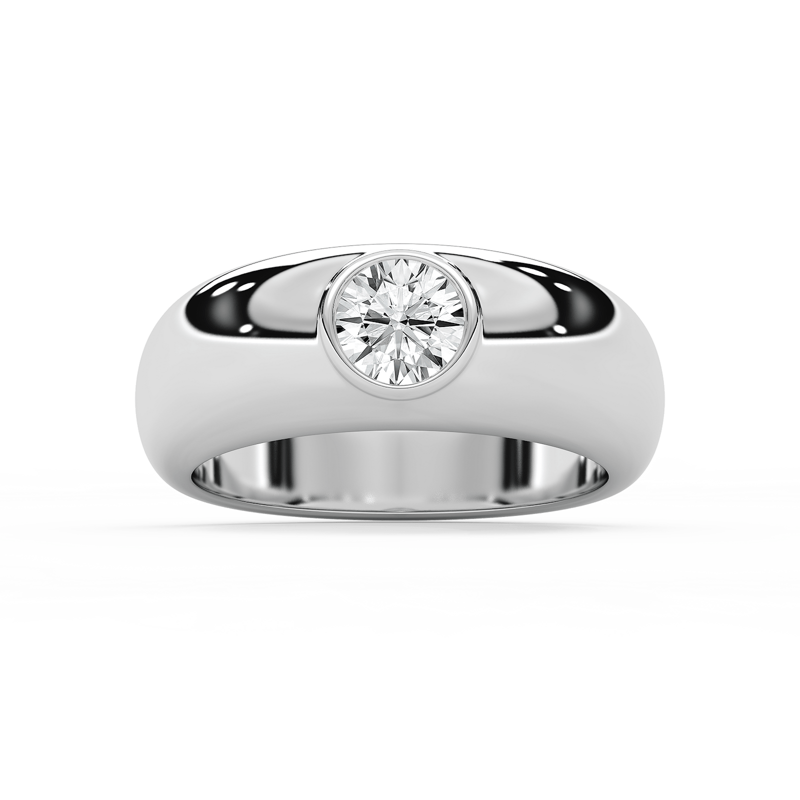Harry 1 ct Round Lab Grown Diamond 7.75mm Bezel Mens Wedding Band