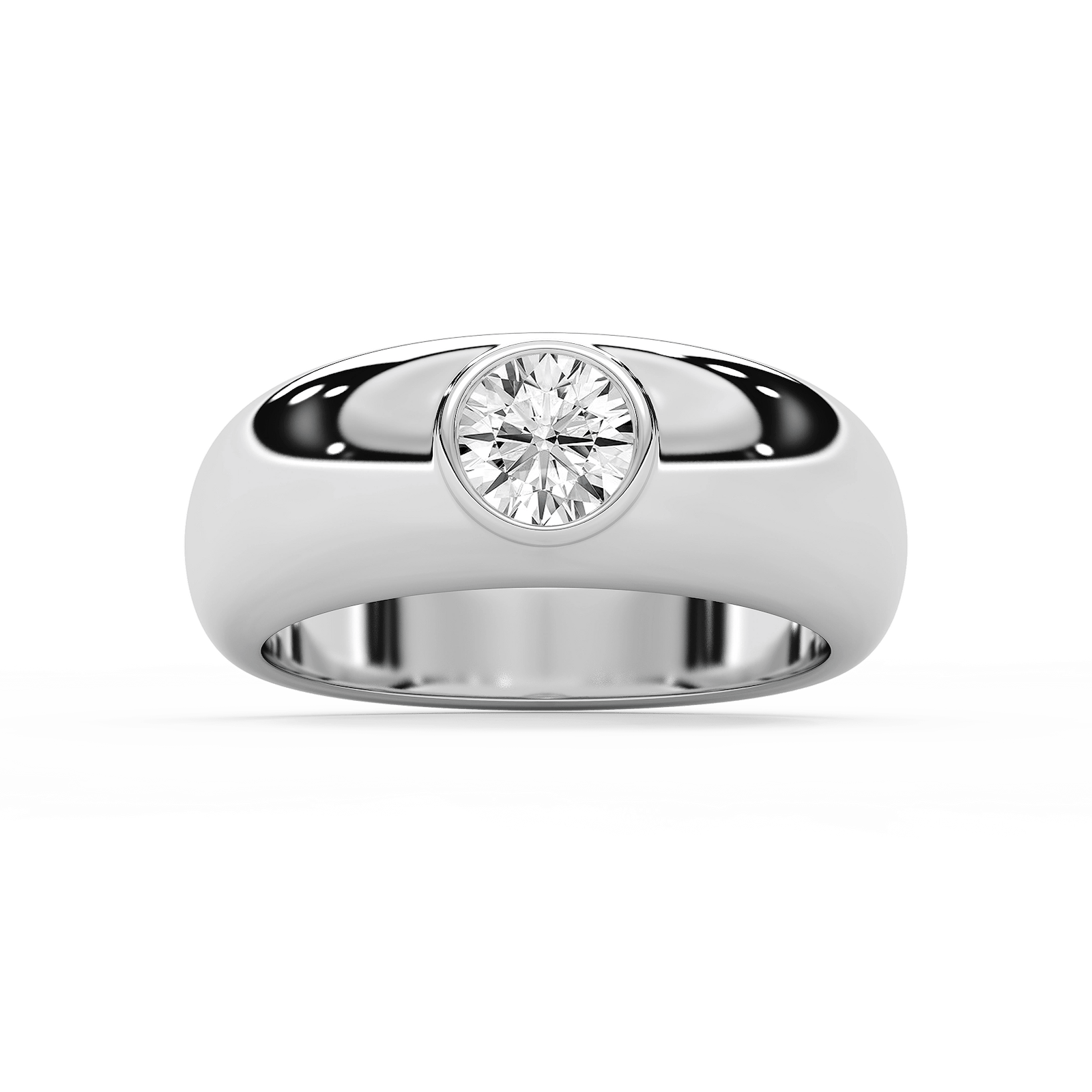 Harry 1 ct Round Lab Grown Diamond 7.75mm Bezel Mens Wedding Band