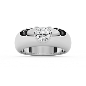 Harry 1 ct Round Lab Grown Diamond 7.75mm Bezel Mens Wedding Band