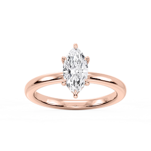 Donna Marquise Lab Grown Diamond Claw Prong Hidden Halo Engagement Ring