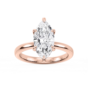 Donna Marquise Lab Grown Diamond Claw Prong Hidden Halo Engagement Ring