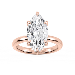 Donna Marquise Lab Grown Diamond Claw Prong Hidden Halo Engagement Ring