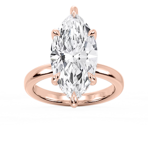 Donna Marquise Lab Grown Diamond Claw Prong Hidden Halo Engagement Ring