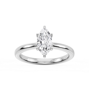Donna Marquise Lab Grown Diamond Claw Prong Hidden Halo Engagement Ring