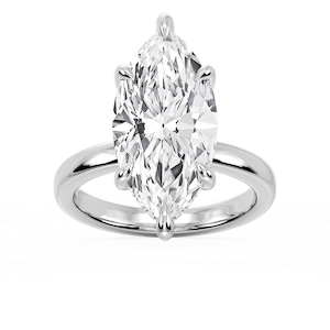 Donna Marquise Lab Grown Diamond Claw Prong Hidden Halo Engagement Ring
