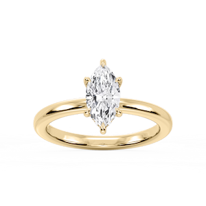 Donna Marquise Lab Grown Diamond Claw Prong Hidden Halo Engagement Ring