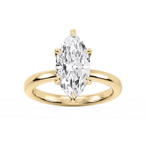 Donna Marquise Lab Grown Diamond Claw Prong Hidden Halo Engagement Ring
