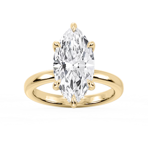Donna Marquise Lab Grown Diamond Claw Prong Hidden Halo Engagement Ring