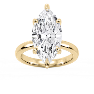 Donna Marquise Lab Grown Diamond Claw Prong Hidden Halo Engagement Ring