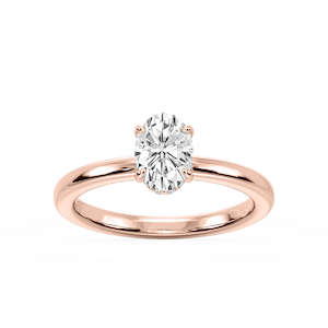 Donna Oval Lab Grown Diamond Claw Prong Hidden Halo Engagement Ring