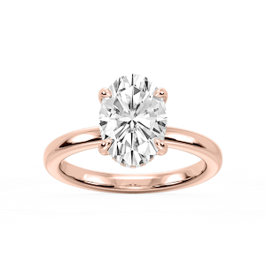 Donna Oval Lab Grown Diamond Claw Prong Hidden Halo Engagement Ring