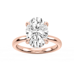 Donna Oval Lab Grown Diamond Claw Prong Hidden Halo Engagement Ring