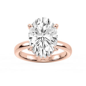 Donna Oval Lab Grown Diamond Claw Prong Hidden Halo Engagement Ring