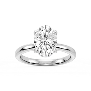 Donna Oval Lab Grown Diamond Claw Prong Hidden Halo Engagement Ring