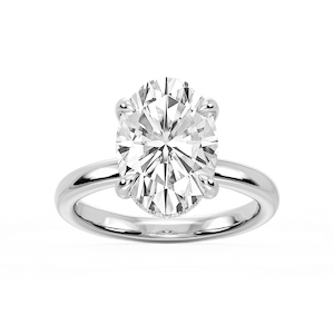Donna Oval Lab Grown Diamond Claw Prong Hidden Halo Engagement Ring