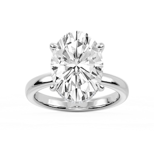 Donna Oval Lab Grown Diamond Claw Prong Hidden Halo Engagement Ring