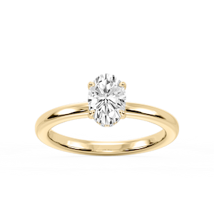 Donna Oval Lab Grown Diamond Claw Prong Hidden Halo Engagement Ring