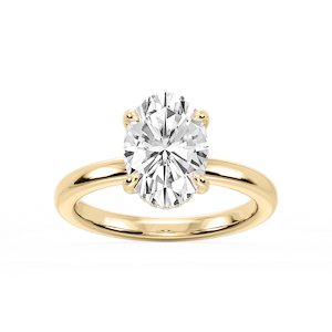 Donna Oval Lab Grown Diamond Claw Prong Hidden Halo Engagement Ring