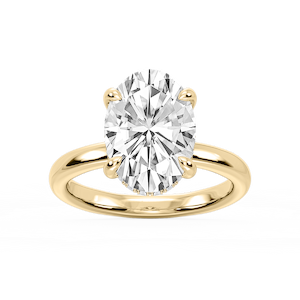 Donna Oval Lab Grown Diamond Claw Prong Hidden Halo Engagement Ring