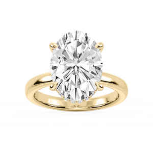 Donna Oval Lab Grown Diamond Claw Prong Hidden Halo Engagement Ring
