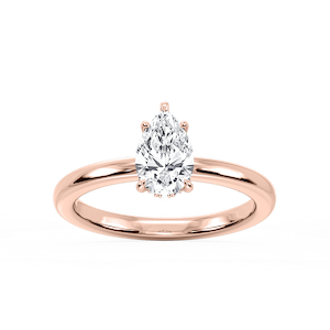 Donna Pear Lab Grown Diamond Claw Prong Hidden Halo Engagement Ring