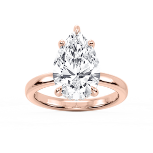Donna Pear Lab Grown Diamond Claw Prong Hidden Halo Engagement Ring