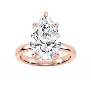 Donna Pear Lab Grown Diamond Claw Prong Hidden Halo Engagement Ring