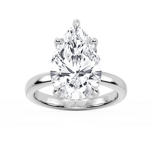 Donna Pear Lab Grown Diamond Claw Prong Hidden Halo Engagement Ring
