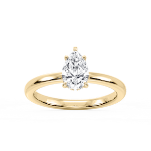 Donna Pear Lab Grown Diamond Claw Prong Hidden Halo Engagement Ring