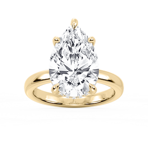 Donna Pear Lab Grown Diamond Claw Prong Hidden Halo Engagement Ring