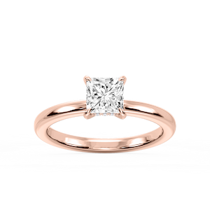 Donna Princess Lab Grown Diamond Claw Prong Hidden Halo Engagement Ring
